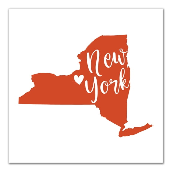 Creative Products Orange and White New York Pride 16 x 16 Canvas Wall Art