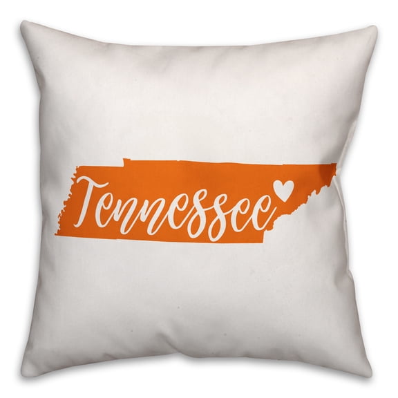 Creative Products Orange and White Tennessee Pride 16x16 Spun Poly Pillow