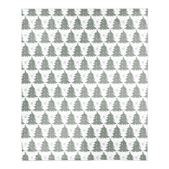 Creative Products Ornate Christmas Tree Pattern 50 x 60 Faux Shearling Fleece Blanket