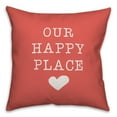 thumbnail image 1 of Creative Products Our Happy Place Coral 16x16 Indoor / Outdoor Pillow, 1 of 2