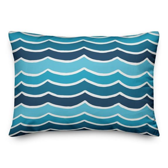 Creative Products Our Happy Place Grey and White 18x18 Indoor / Outdoor Pillow
