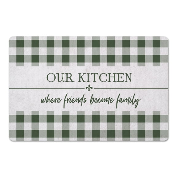 Creative Products Our Ktichen Gingham Sage 27x18 Floor Mat