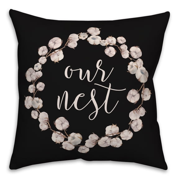 Creative Products Our Nest Cotton Wreath 20x20 Spun Poly Pillow
