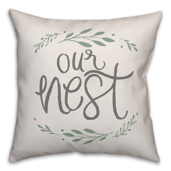 Creative Products Our Nest Wreath 16x16 Spun Poly Pillow