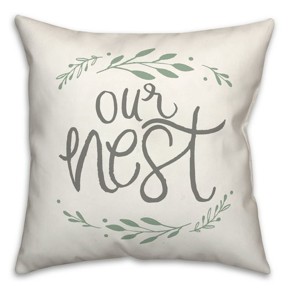 Creative Products Our Nest Wreath 18x18 Spun Poly Pillow