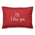 thumbnail image 1 of Creative Products P.S. I Love You in White on Red 14x20 Spun Poly Pillow, 1 of 1