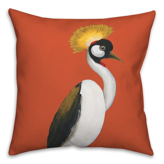 Creative Products Painted Bird on Orange 20x20 Indoor / Outdoor Pillow