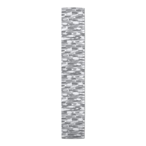 Creative Products Painted Brush Strokes Gray 16x90 Poly Twill Table Runner