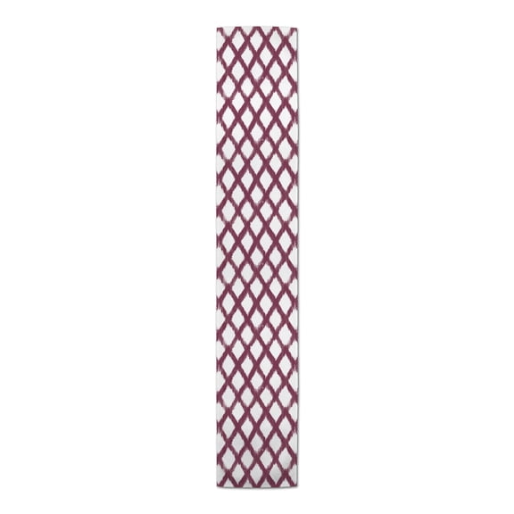 Creative Products Painted Diamond Pattern Burgundy 16x72 Poly Twill Table Runner