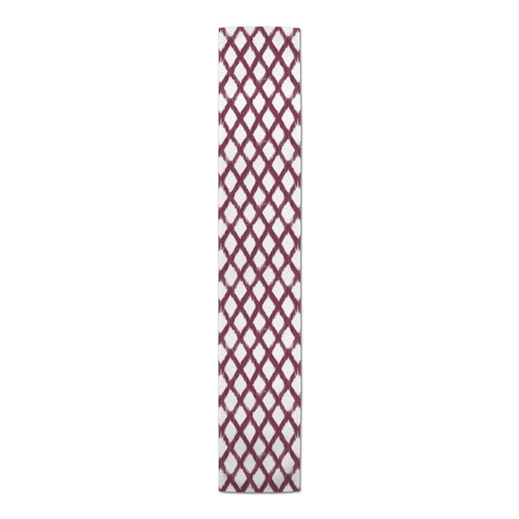 Creative Products Painted Diamond Pattern Burgundy 16x90 Poly Twill Table Runner