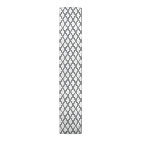 Creative Products Painted Diamond Pattern Gray 16x72 Poly Twill Table Runner