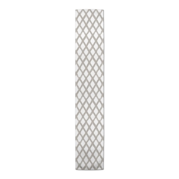 Creative Products Painted Diamond Pattern Khaki 16x72 Poly Twill Table Runner
