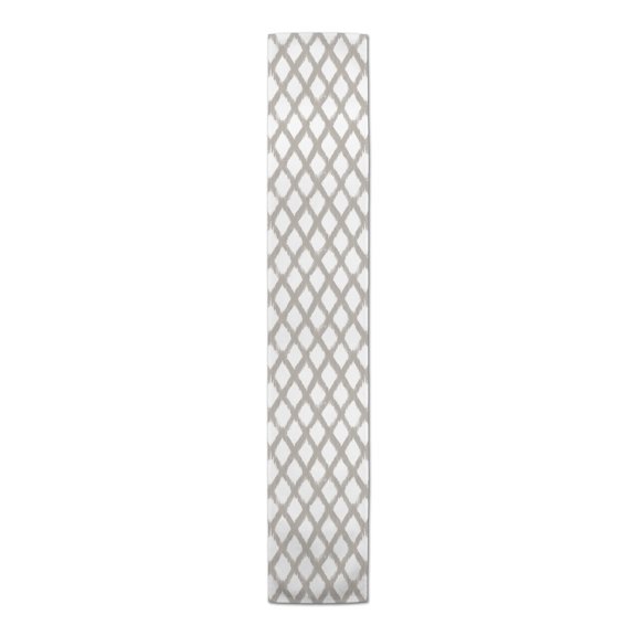 Creative Products Painted Diamond Pattern Khaki 16x90 Poly Twill Table Runner