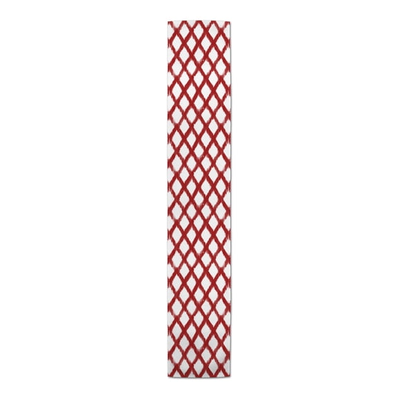 Creative Products Painted Diamond Pattern Red 16x72 Poly Twill Table Runner