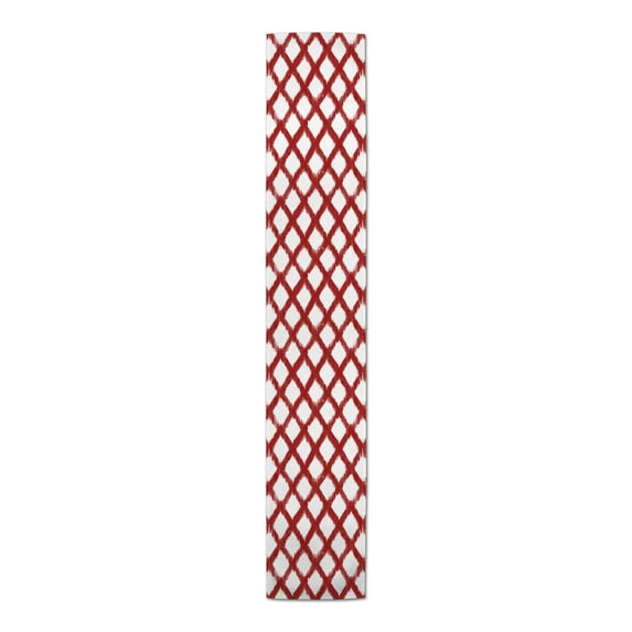 Creative Products Painted Diamond Pattern Red 16x90 Poly Twill Table Runner