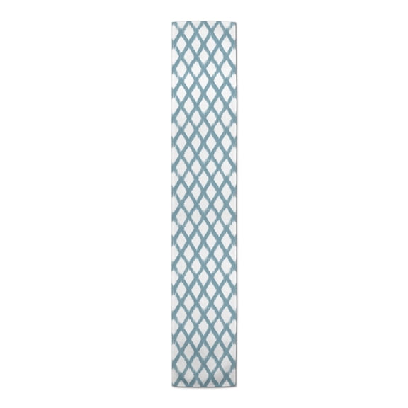 Creative Products Painted Diamond Pattern Sky Blue 16x90 Poly Twill Table Runner