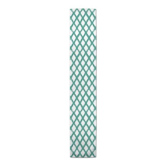 Creative Products Painted Diamond Pattern Teal 16x90 Poly Twill Table Runner