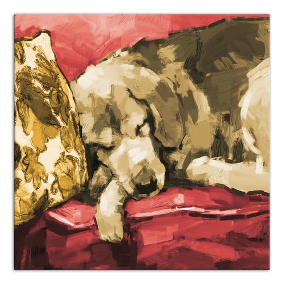 Creative Products Painted Golden Retriever Couch 1 12 x 12 Canvas Wall Art