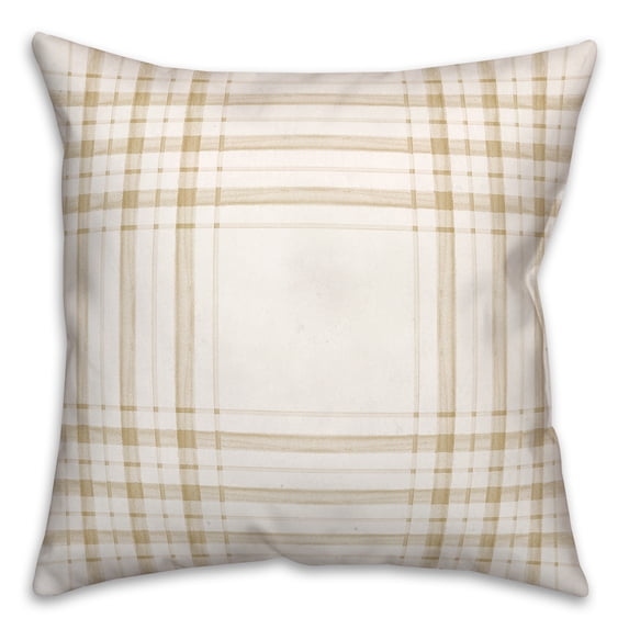 Creative Products Painted Plaid Yellow 18 x 18 Indoor / Outdoor Pillow