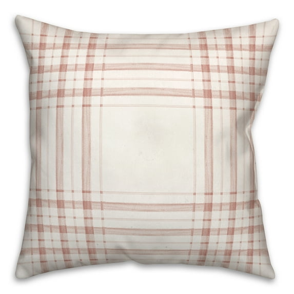 Creative Products Painted Plaid Pink 18 x 18 Indoor / Outdoor Pillow