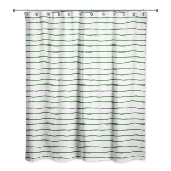 Creative Products Painted Stripes Green 71x74 Shower Curtain