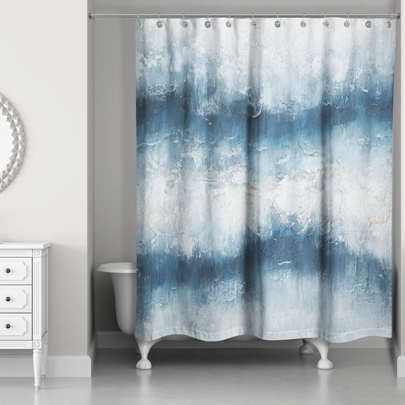Creative Products Painterly Abstract Waves 71x74 Shower Curtain