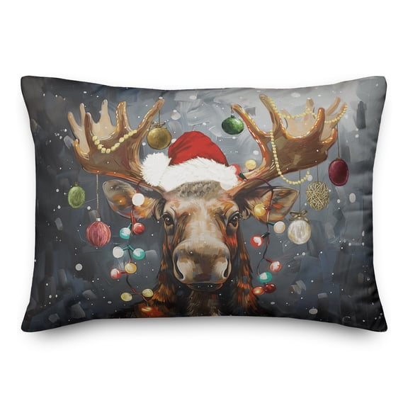 Creative Products Painty Christmas Moose 20 x 14 Indoor / Outdoor Pillow