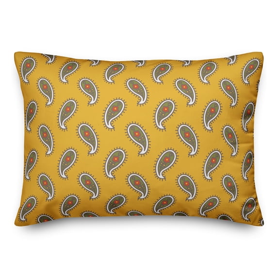 Creative Products Paisley Pattern in Yellow 14x20 Spun Poly Pillow