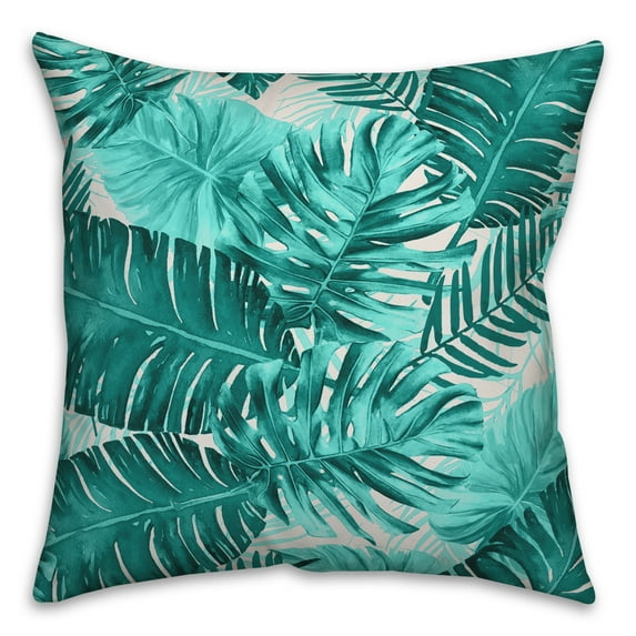 Creative Products Palm Leaf Pattern Blue 16x16 Indoor / Outdoor Pillow