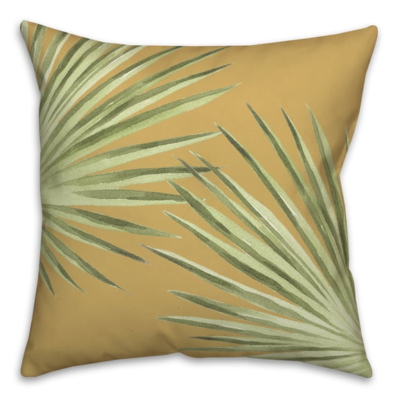 Creative Products Palm Leaves Yellow 18 x 18 Indoor / Outdoor Pillow