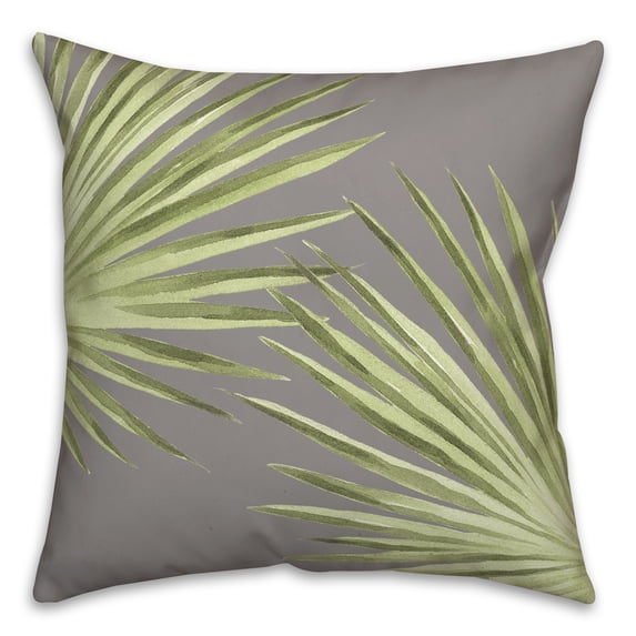 Creative Products Palm Leaves Gray 20 x 20 Indoor / Outdoor Pillow