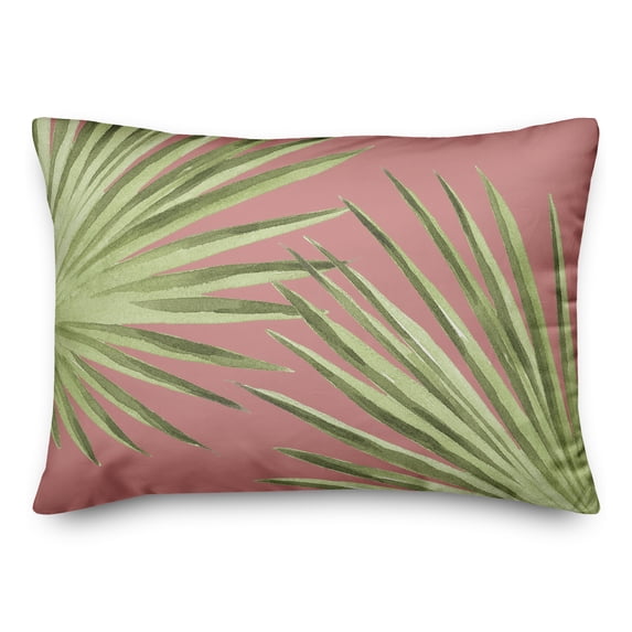 Creative Products Palm Leaves Pink 14 x 20 Indoor / Outdoor Pillow
