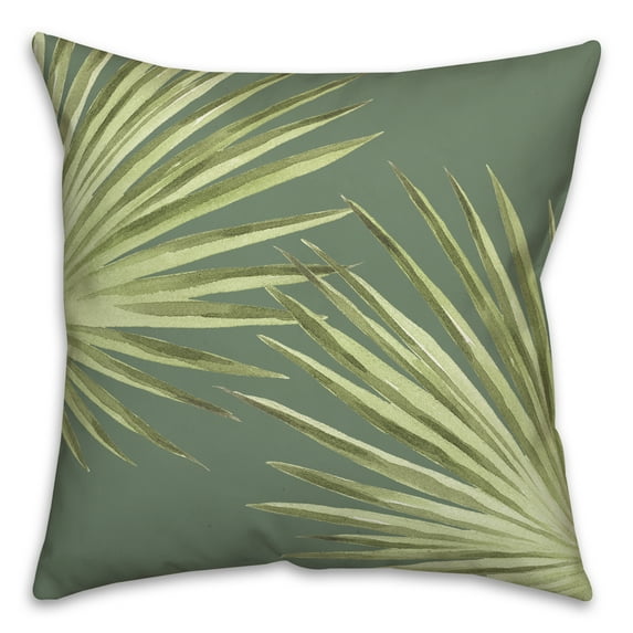 Creative Products Palm Leaves Green 16 x 16 Indoor / Outdoor Pillow