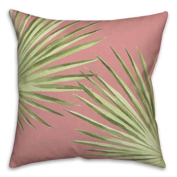 Creative Products Palm Leaves Pink 18 x 18 Indoor / Outdoor Pillow