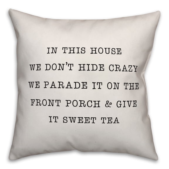 Creative Products Parade Crazy White and Black 16x16 Indoor / Outdoor Pillow