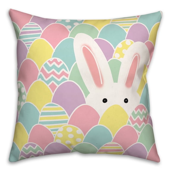 Creative Products Pastel Bunny Hiding 16 x 16 Spun Poly Pillow