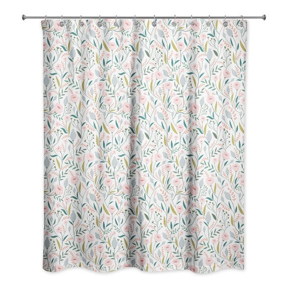 Creative Products Pastel Floral Pattern 71x74 Shower Curtain