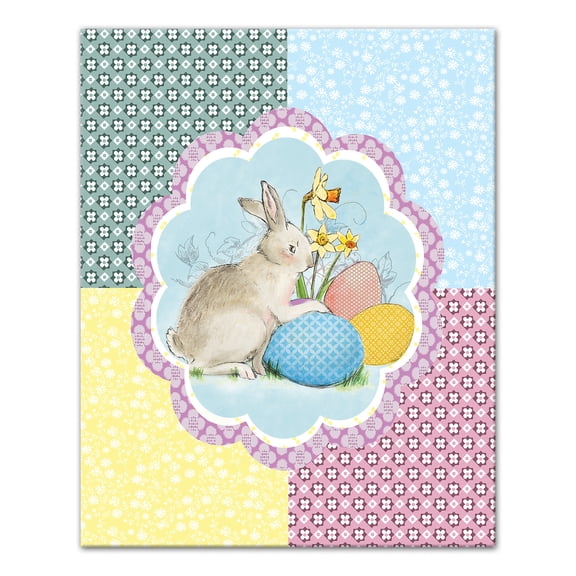 Creative Products Patchwork Easter Bunny Canvas Wall Art, 16x20