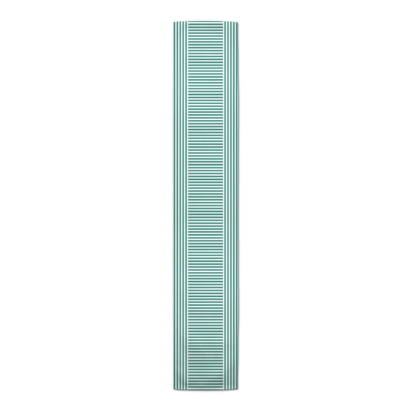 Creative Products Patchwork Stripe Teal 16x72 Poly Twill Table Runner