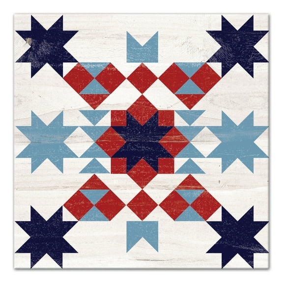 Creative Products Patriotic Quilt Pattern 20 x 20 Canvas Wall Art