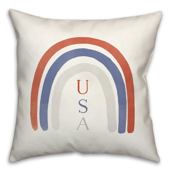 Creative Products Patriotic USA Rainbow 18x18 Indoor / Outdoor Pillow