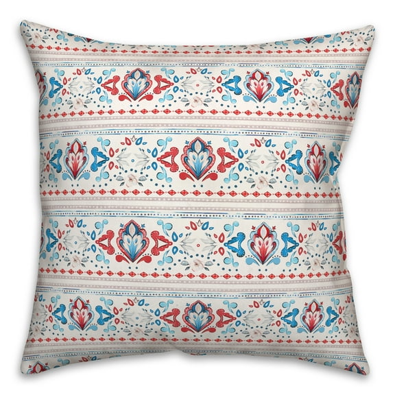 Creative Products Patriotic Watercolor Paisley Pattern 18 x 18 Indoor / Outdoor Pillow