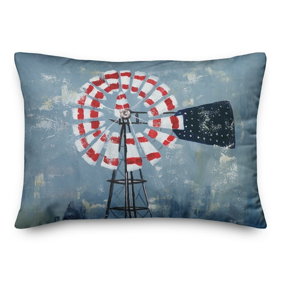 Creative Products Patriotic Windmill 20 x 14 Spun Poly Pillow