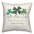 thumbnail image 1 of Creative Products Pattern Clovers Good Friends 18 x 18 Spun Poly Pillow, 1 of 3