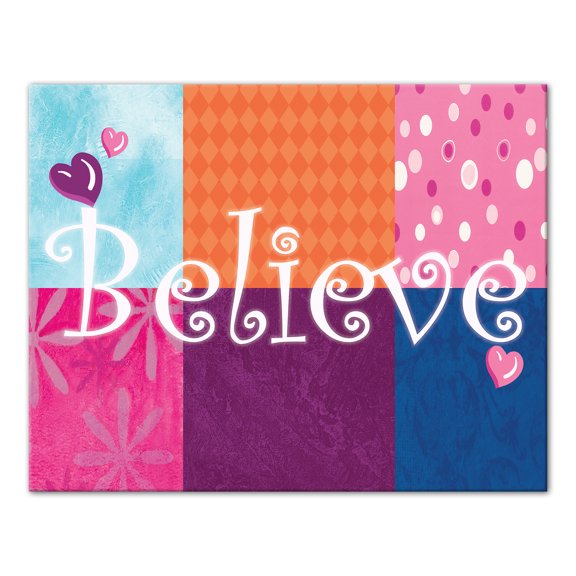 Creative Products Patterned Believe 14x11 Canvas Wall Art
