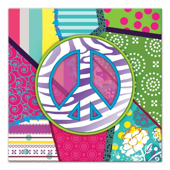 Creative Products Patterned Peace Sign 16x16 Canvas Wall Art