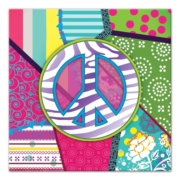 Creative Products Patterned Peace Sign 20x20 Canvas Wall Art
