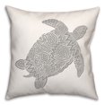 thumbnail image 1 of Creative Products Patterned Sea Turtle Gray 18x18 Spun Poly Pillow, 1 of 3