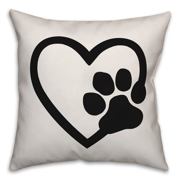 Creative Products Paw Heart 18x18 Spun Poly Pillow