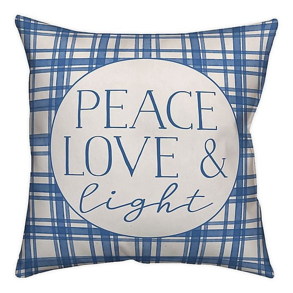 Creative Products Peace Love Light Plaid 18x18 Spun Poly Pillow